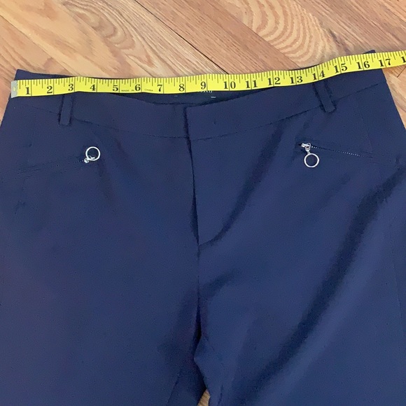 Mariella Rosario pants with silver zipper pull on 2 mock pockets. Made in Italy - Picture 5 of 9